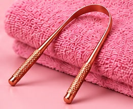 Pink Pulse copper tongue scraper image 6, cropped without visible borders